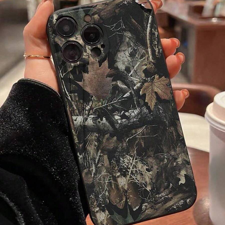 Camouflage Pattern Phone Case, Anti-Drop Phone Protector Cover, Phone Accessories Compatible With IPhone 6 7 8 X XR XS 11 12 13 14 15 Pro Max - 黑色 - 查看 1