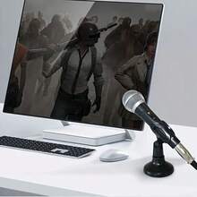 Wireless Microphone, Dynamic Handheld Wired Microphone, Made Of Moving Coil Metal Material And Omnidirectional Design, With Anti-Interference Capability, Suitable For Various Scenarios Such As Conference Speeches, Singing Competitions, Family Gatherings, Etc., Equipped With A 6.35mm Jack, Can Be Used Directly By Plugging In Power, Made Of Copper Structure, Sturdy And Durable - 黑色 - 查看 7