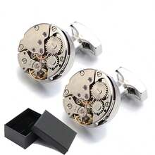 Gran Diseño Y Calidad Mancuernillas Reloj Acero Inoxidable mancuernillas reloj hombre acero inoxidable diseño elegante alta calidad accesorio moda formal evento clásico colección regalo ejecutivo precio - A - Ver 2