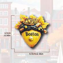 USA Landmark Resin Fridge Magnets Set For Refrigerator Decor, Travel Souvenir Collection, Unique Gift For Friends, Family, Travel Lovers | Home Office Bulletin Board Decoration - Multicolor - View 6