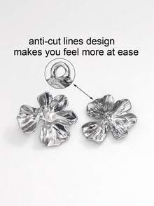 6pcs/Set Asymmetrical Flower Pearl Embellished Metal Buttons, Fashion Versatile Decoration For Coats, Sweaters, Suits, Uniforms In Autumn/Winter, DIY Crafts For Bouquets, Boxes, Shoes, Hats - Multicolor - View 7