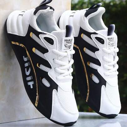 Flipark 男士透气网眼休闲运动鞋，软底，耐磨跑步鞋