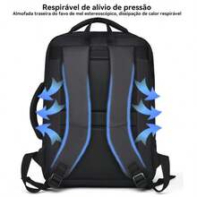 Men's Backpack, Work Bag, Men's And Women's Bag With Expandable Capacity, Waterproof Function - màu đen - Xem 6