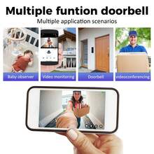 1 pieza Cámara inalámbrica de video para puerta de teléfono móvil HD 1080P, cámara de vigilancia inalámbrica para interiores y exteriores, compatible con visión nocturna, detección de movimiento y función de alarma, solo compatible con detección de IA, alarma instantánea, función de visión nocturna, audio bidireccional. Adecuado para regalos de vacaciones. - Negro - Ver 6
