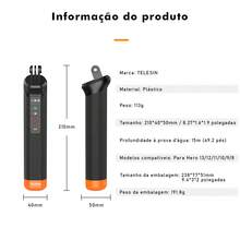 Bastão Selfie Vedo Mergulho De Bluetooth Gopro Para Hero 15m - Preto - Visão 10