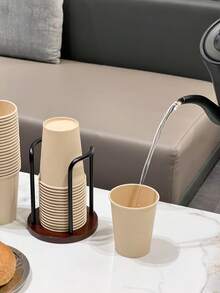 Wood Bathroom Cup Holder 3oz-12oz, Stylish Walnut Disposable Cup Dispenser, Plastic Mouthwash Cup Storage Organizer For Cups (Under 3.35in Diameter) -Perfect For Office, Kitchen, Gym, School Or Cafes(Need To Required)