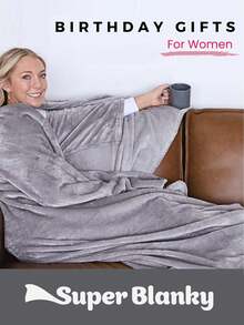 Women's Spring/Summer Wearable Blanket, Adult Wearable Blanket, Gift For Girlfriend, Flannel Warm Wearable Blanket For Home, Comfortable Soft Sofa Blanket, Adult Gift, Shawl Wrap, Slouchy Essential, Suitable For All Seasons, Essential Home Robe - Multicolor - View 6