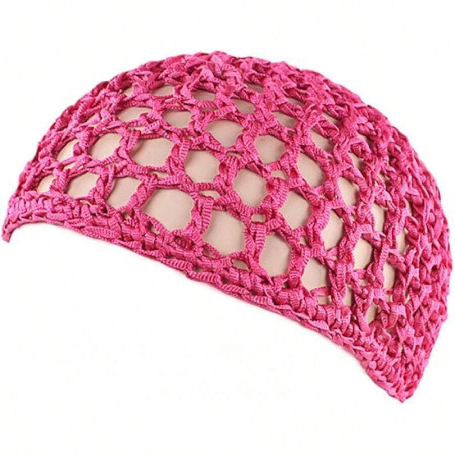 Women Soft Rayon Snood Hat Hair Net Crocheted Hair Net Mix Colorshalloween - 庫菲玫瑰-2件 - 查看 1