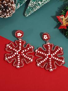 Ohrringe mit Weihnachtsmann-Perlenanhänger, Schneeflocken, Weihnachtsbaum-Hängeohrringe, Accessoire für täglichen Party-Schmuck, Geschenke zu Halloween und Weihnachten