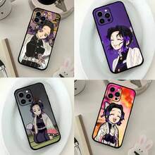 Custodia per iPhone Kimetsu No Yaiba, Custodia per iPhone Kocho Shinobu, Custodia nera per iPhone 16 15 11 13 14Pro Max Plus X Xr Xs Max 12Mini, compatibile con più modelli
