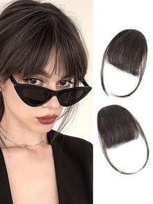 Synthetic Wig Cartoon Bangs Female Temperament Small Face Simulation Natural Forehead Broken Bangs Wig,Synthesis Wig Middle-Part Bangs Hair Extensions Clip In Forehead Natural Seamless French Oblique Bangs,Eight-Character Bangs,Women'S Fantasy Themed Wig Ideal For Daily Commuting Wear Suitable For Travel, Claw Clips, Hair Claws, Hair Slide, Hair Barrettes