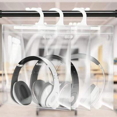 20 piezas Bolsas de almacenamiento transparentes de plástico con ganchos grandes para bebé - Reutilizables, impermeables y a prueba de polvo - Organizador de material de PE duradero, diseño transparente para mayor visibilidad, organizadores y almacenamiento de armarios, almacenamiento de armarios, a prueba de polvo para ropa de bebé, almacenamiento de artículos para bebé y mejor gestión de su espacio