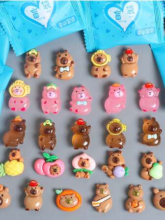  Sanrio 20/50 件/1/10/30/40 件有机会获得夜光版本 - 可爱水豚惊喜袋 - 水豚惊喜幸运礼盒、水豚主题、独立包装惊喜、节日派对礼物、生日和节日礼物、派对惊喜（随机）