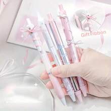 4pcs/Set Ballet Lace Ballpoint Pens, Black Gel Pens, 0.38/0.5 Neutral Pens, Office & School Supplies, Holiday Gifts, Event Prizes