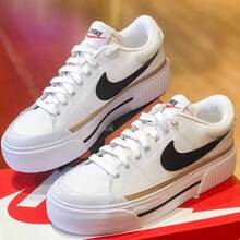 Nike Court Legacy 女子全新厚底小白鞋休閒板鞋 - 白色 - 查看 10