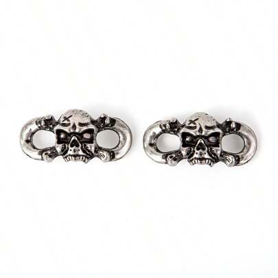 1 Pair Vintage Skull Shoelace Decorative Buckle