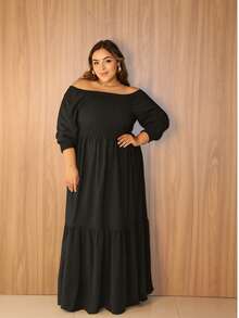 Plus Size Dresses - màu đen - Xem 2