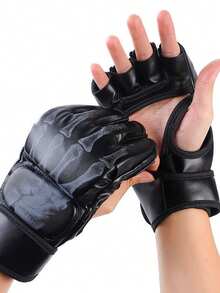 1pair Boxing Gloves, Half Finger MMA Boxing Gloves Set, Thickened Adult Gloves For Sandbag Fighting Boxing Training - Multicolor - View 9