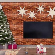 Red Brick Wallpaper Peel And Stick 17.7in X 118.1in Brick Wrapping Paper Self Adhesive Faux Stone Removable Wall Paper For Christmas Halloween Fireplace Bedroom Bathroom Decoration