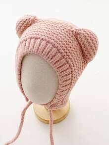 1pc Cute Deer Horn Baby Knit Beanie, Warm & Windproof, Perfect For Daily Wear And Christmas Gift