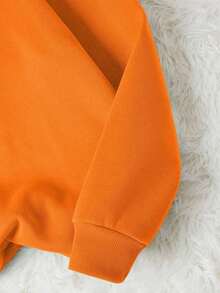 LCWomen's Drop Shoulder Long Sleeve Sweatshirt,Long Sleeve Tops Graduation,Back To School Outfits,Graduation,Teacher Outfits Women,Back To School Pullover Fall OutfitCasual Daily Wear - 橘色 - 查看 4