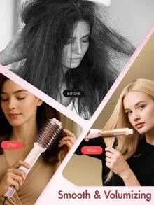 吹风机刷可拆卸五合一造型和干燥系统，快速干燥，卷发平滑和造型，自动卷发器，直发器/直发刷，适用于直发，卷发，波浪发，合适的礼物