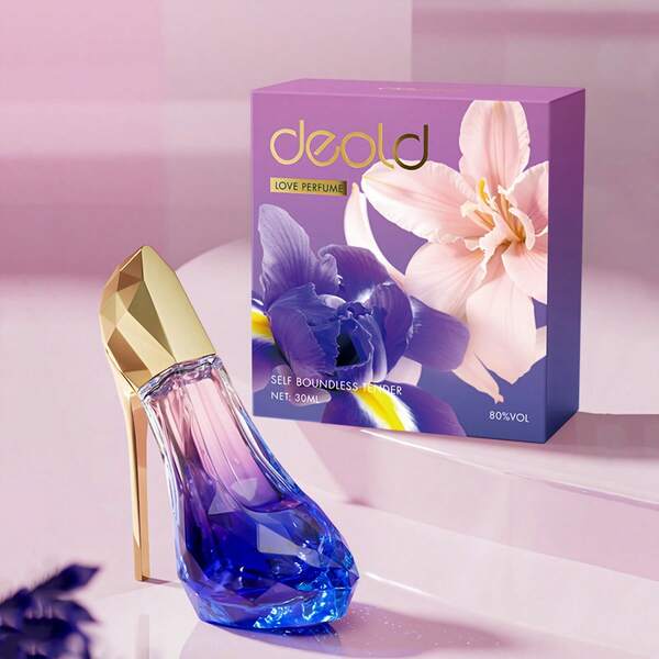 30ml Women's Fragrance, Woody Floral Fragrance, Long-Lasting Scent, Women's Body Spray, High Heel Bottle Design, Fragrance Decor, Ombre Pink-Purple, Travel Size Portable, Ideal Gift For Women/Birthday, Suitable For Dates, Vacation, Parties, Daily Use