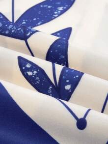 BIUBIU Damen Große Größen Frühling Sommer Tropisch Blau Bedrucktes Off-Shoulder Urlaubskleid - Spaziergang am Meer, ausstrahlendes charmantes Flair, geeignet für Urlaubs-Freizeitmode Schlüsselartikel