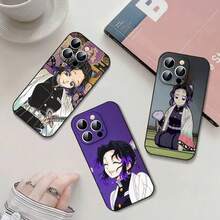 Custodia per iPhone Kimetsu No Yaiba, Custodia per iPhone Kocho Shinobu, Custodia nera per iPhone 16 15 11 13 14Pro Max Plus X Xr Xs Max 12Mini, compatibile con più modelli