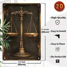 Timeless Vintage Scales Of Justice Wall Art - Elegant Holiday Gift & Classic Cafe Decor - Nhiều màu - Xem 3