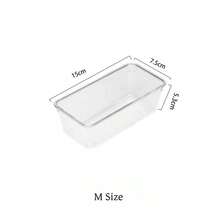 4-Piece Acrylic Drawer Organizer Set, Transparent Plastic Makeup Tray Trays For Vanity, Bathroom, Jewelry, Cosmetics, And Small Tools Storage Boxes, Kitchen Utensil Divider Boxes For Desk, Table