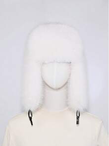 1 加厚狐狸毛绒雷锋帽，适合秋冬季户外活动的帽子，保暖百搭，徒步、滑雪、骑行、日常佩戴。复古亚克力渔夫帽，加厚毛绒防寒飞行员帽，万圣节礼物 - A - 查看 1