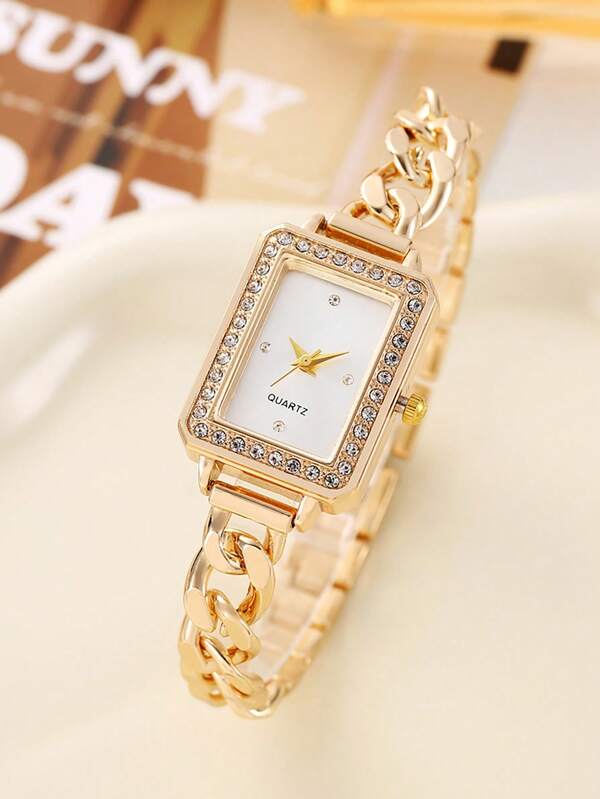 1 Stück Damen Nischen- & modische Uhr, bunte Temperament Armbanduhr, quadratische Quarz Schmuckuhr - geeignet als GescheSchulanfang Schule, zu Geburtstagen, Jahrestagen, Halloween