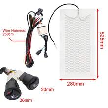 12V/4 piezas Almohadilla calefactada de fibra de carbono, forma redonda Sistema de control dual de 3 niveles, Calentador de asiento de coche universal - Blanco - Ver 3