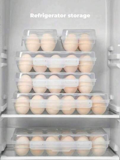 6/15/24户外专用鸡蛋收纳盒，深槽防碎防撞隔断结构，高厚材料加固，可多层堆叠抗压，带锁设计，用于户外露营和家用冰箱，健康生活从鸡蛋开始，厨房和冰箱收纳好帮手
