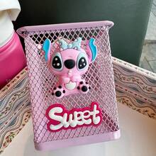 Disney Stitch Pen Holder, Cute Desktop Storage Box, Makeup Brush Holder