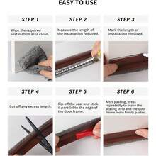 1 pieza Burlete para la parte inferior de la puerta, tope de puerta inferior integrado con cepillo, sello autoadhesivo para el fondo de la puerta para aislamiento de polvo/ruido/aire caliente o frío (Longitud: 1m, Ancho: 50mm)