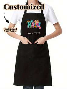 1pc Custom Fashion Nail Polish Printed Apron,For Home Cooking Baking BBQ DIY Use,Dad Father Men Women Custom Name Logo,Chef Cooking Kitchen Apron,Personalized Kitchen Apron,Custom Logo Name Chef Cooking Apron Perfect For Mom Husband Girlfriend Boyfriend Father's Day,Mother's Day,Birthday Anniversary Graduation Wedding Love Unique,Home Harmony