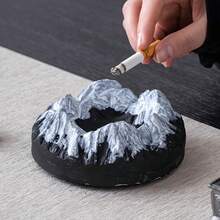 Volcano Snow Mountain Iceberg Cement Ashtray Indoor Or Outdoor Use, Windproof, Ashtray Ash Holder, Desktop Ash Tray For Home Office Decoration