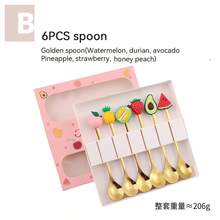 Stainless Steel Spoon And Fork Set, Cartoon Fruit Figurine Spoon And Fork Combination Set, Holiday Gift Set, Souvenir Spoon And Fork Fruit Fork Gift Box