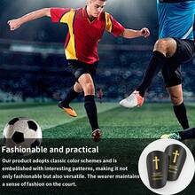 1 Pair Mini Master Cross Design Football Shin Guards, Adult Clip-On Leg Protectors - Thick And Durable Mini Soccer Shin Pads, Suitable For All Seasons - Multicolor - View 5