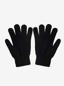 1 件经典纯色针织手套，多功能简约保暖防风露指手套，适合秋冬季日常户外使用，可作为冬季保暖礼物 - 彩色 - 查看 19