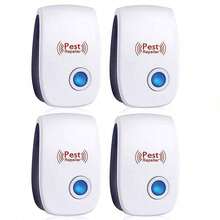 4pack Repelente Ultrasónico de Plagas - Control Efectivo de Plagas en Interiores para Hogar, Cocina, Oficina, Hotel y Almacén - Repelente de Mosquitos y Ratas - Tipo de Enchufe A USA (110-127V) - Ver 6
