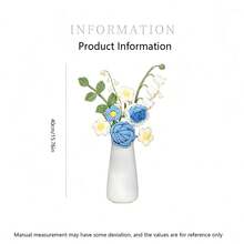 1 Set Finished Home Decor Openwork Rose, Lily Of The Valley Crochet Flowers, Handmade Floral Bouquet, Artificial Flowers, Knitted Flowers, Crochet Flowers, Handcraft Flowers, Valentine's Day Gift, Lucky Flower Bouquet