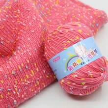 1 Roll Color Dot Knitted Ball Hand Knitted For Crocheting And Knitting Sweater Hat Scarf Milk, Diy Knitting Sweater Scarf Coat Hat, Scarf, Shawl, Coat, Or Bag Decoration, Spotted Yarn Fleck Crochet Fiber Yarn Soft Baby Yarn For Crocheting