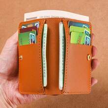 Classic Retro Wallet Minimalist Folding Button Coin Purse Driver's License Card Holder Soft Leather Wallet Unisex Short Slim Credit Card Case For Women Money Wallet Mini Wallet Purse Wallet Small Wallet Cute Wallet