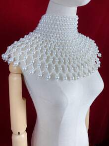 1pc Elegant Luxury Bridal Pearl Shoulder Chain, Suitable For Weddings, Banquets, Parties, Music Festivals, Dance Performances, Gifts For Women, And Other Occasions - White - View 6