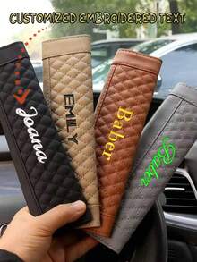 1 pieza Funda bordada personalizada para cinturón de del coche, almohadilla de conducción talla grande cómoda, protector universal para cinturón de del coche, decoración interior del coche, regalos personalizados para el coche para amigos y familiares, adecuado para Navidad, Halloween, Día de San Valentín