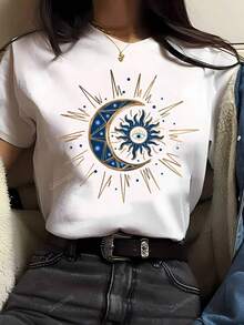 Tops mujeres camisetas gráficas mujeres disfraz halloween mujer trajes de vacaciones mujeres Ropa para el hogar Camisa - Blanco - Ver 1