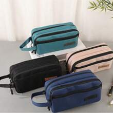 حقيبة أقلام كبيرة السعة متعددة الأغراض، حقيبة قرطاسية ذات 3 طبقات لطلاب، حقيبة تخزين